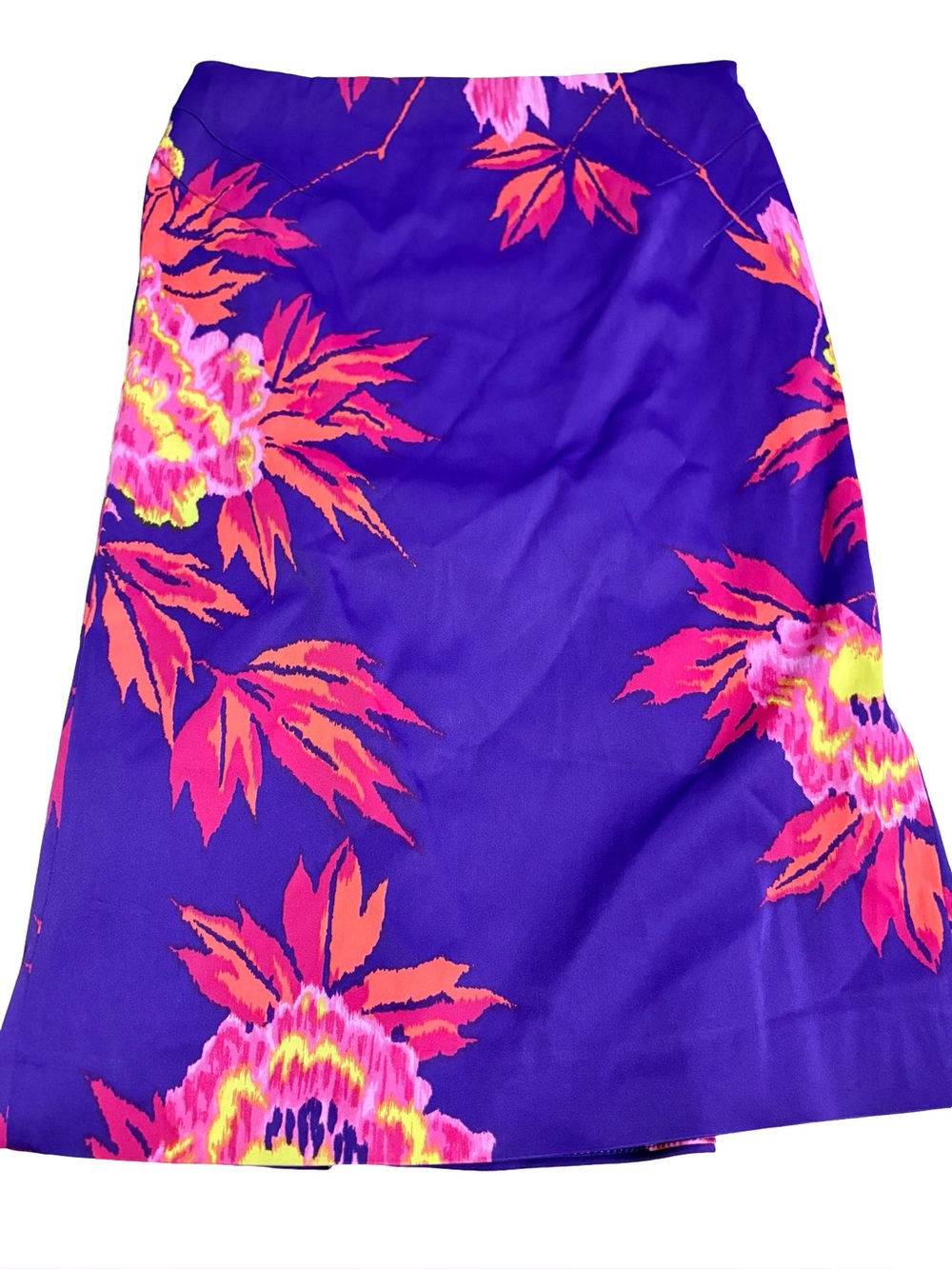 Vintage Karen Millen Purple Floral Mini Skirt UK‎ 6 US 2